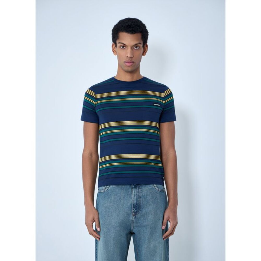 Miu Miu Men Striped Cotton Jersey T-Shirt